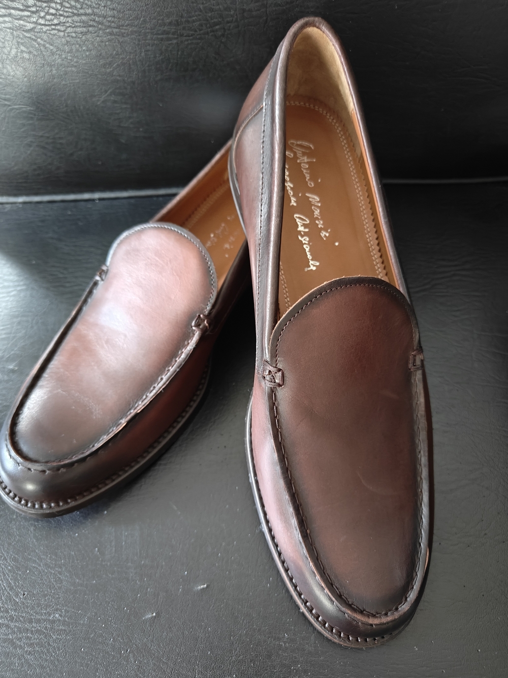 Antonio Maurizi Men's Brown Itslian Leather Slip-On Loafers